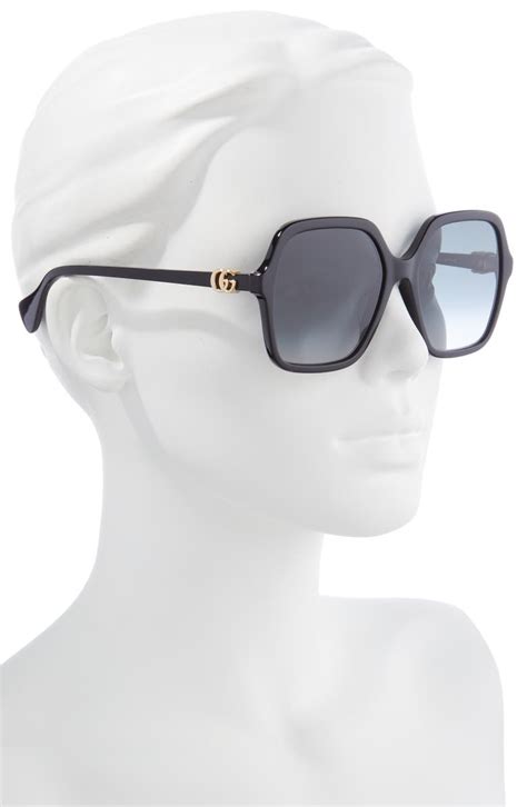 56mm modified square sunglasses gucci|gucci 56mm exaggerated aviator sunglasses.